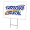 Signmission Surfboards Rental Yard Sign & Stake outdoor plastic coroplast window, C-1824 Surfboards Rental C-1824 Surfboards Rental - alternate 1